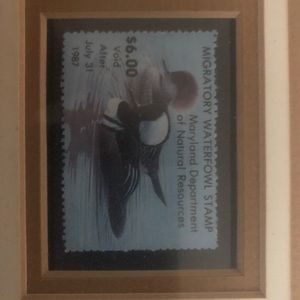 1986 MARYLAND DUCK STAMP &AMP; PRINT, LOUIS FRISINO in frame